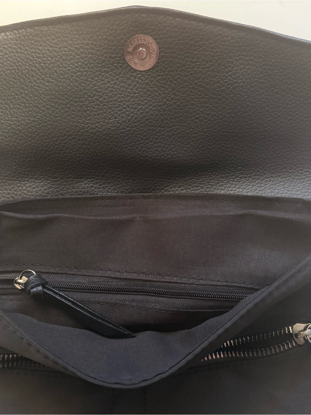 Botkier Black Compact Nylon & Leather Flap Backpack - Picture 6 of 6